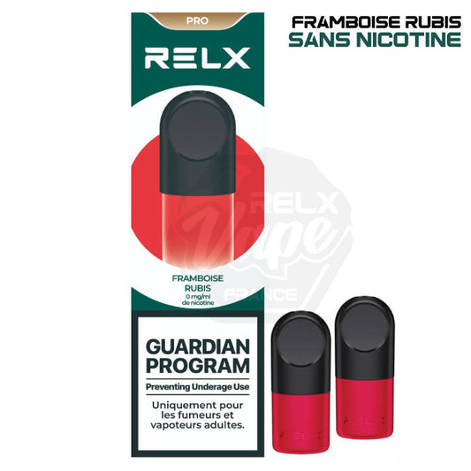 relx pod framboise, pod recharge relx rubis framboise, relx pod sans nicotine, relx 0%