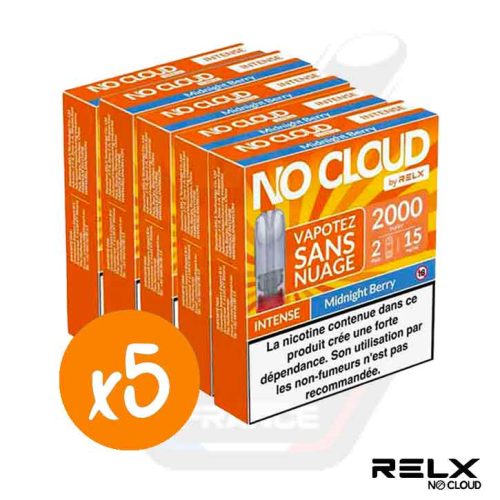 Lot x5 de boîtes oranges RELX No Cloud Intense Midnight Berry