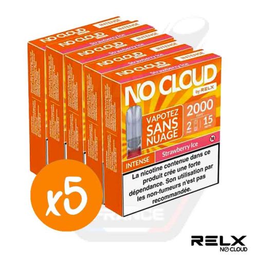 Cinq boîtes RELX No Cloud Intense Strawberry Ice