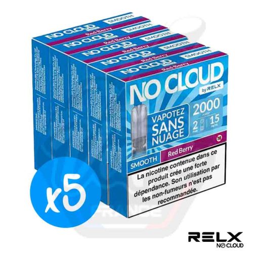 Lot x5 de boîtes bleues RELX No Cloud Smooth Red Berry