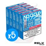 Cinq boîtes bleues RELX No Cloud Smooth Strawberry Ice