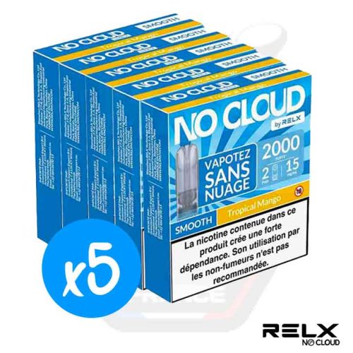Lot de 5 boîtes RELX No Cloud Smooth Tropical Mango
